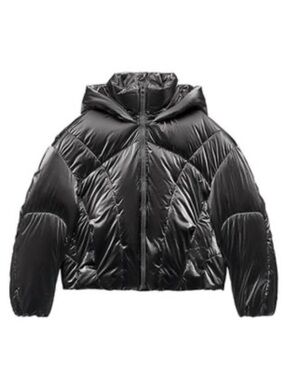 NWT ZARA METALLIC FINISH PUFFER ANORAK M 4341 $90